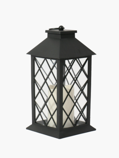 Black candle lantern available to hire from Wijnlanden Uitzicht