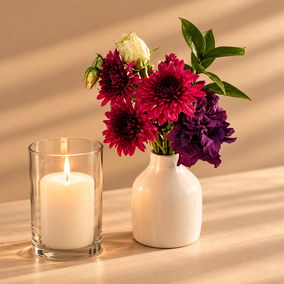 Bud Vase with Seasonal Blooms